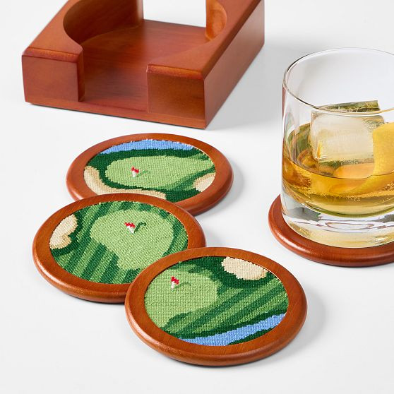 Smathers &amp; Branson Needlepoint Coasters, Set of 4 | Mark and Graham