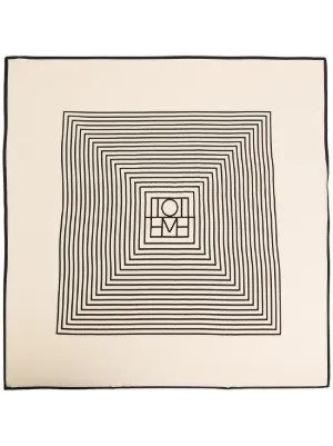 TOTEME Centered Monogram Silk Scarf | Neutrals | FARFETCH | Farfetch Global