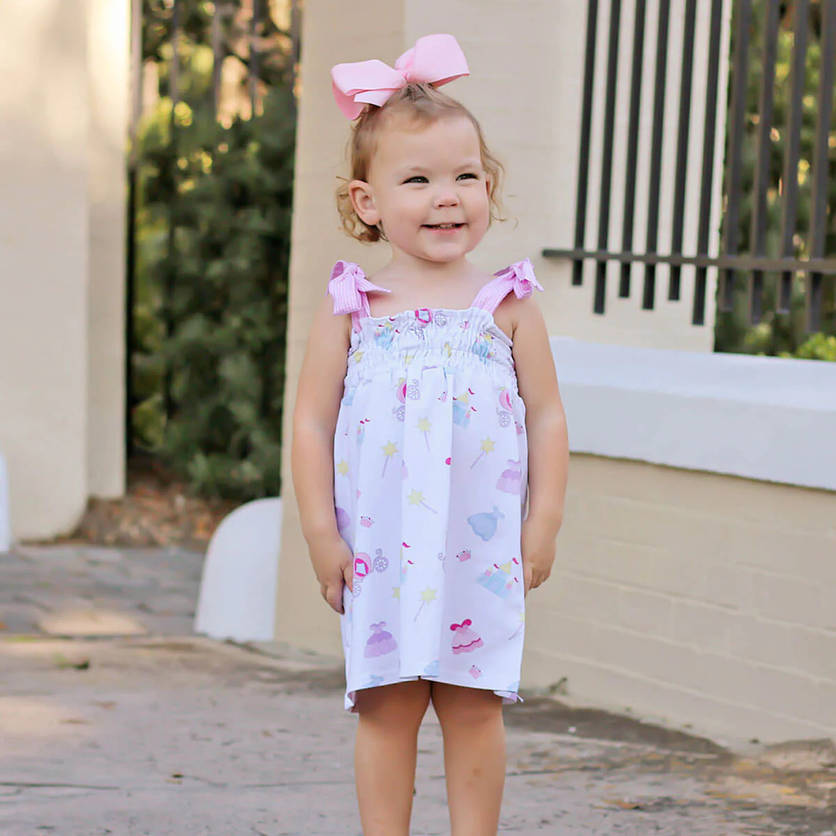 Princess Print Tie Strap Dress | Classic Whimsy