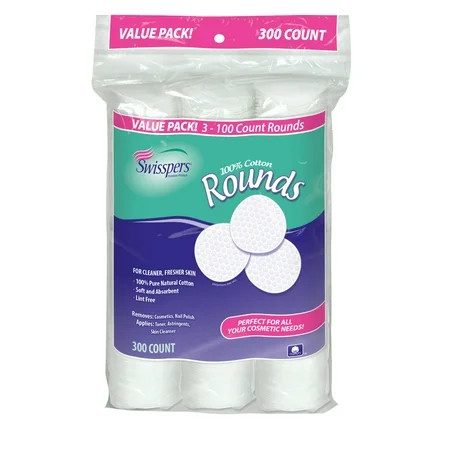 Swisspers 100% Cotton Rounds Value Pack, 300 count | Walmart (US)