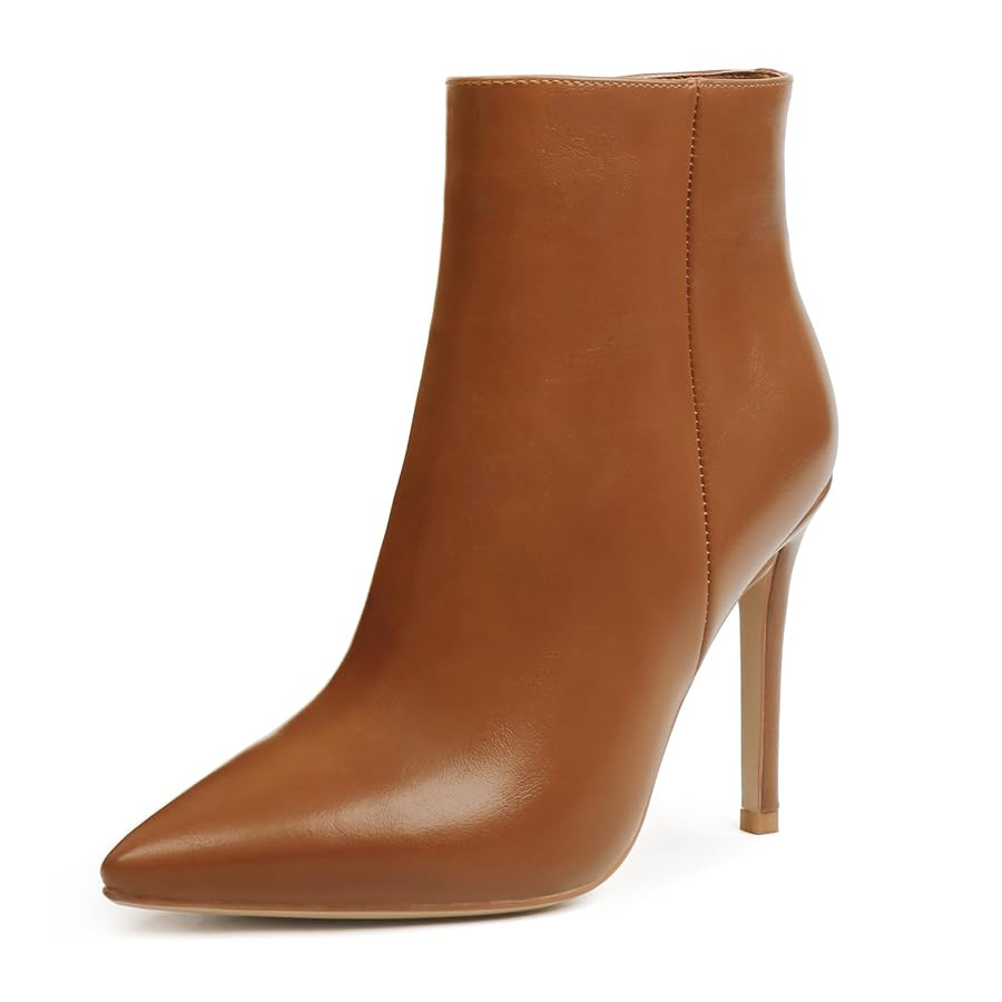 Ankle Boots for Women Stiletto High Heel Pointed Toe Boots with Zipper | Amazon (US)