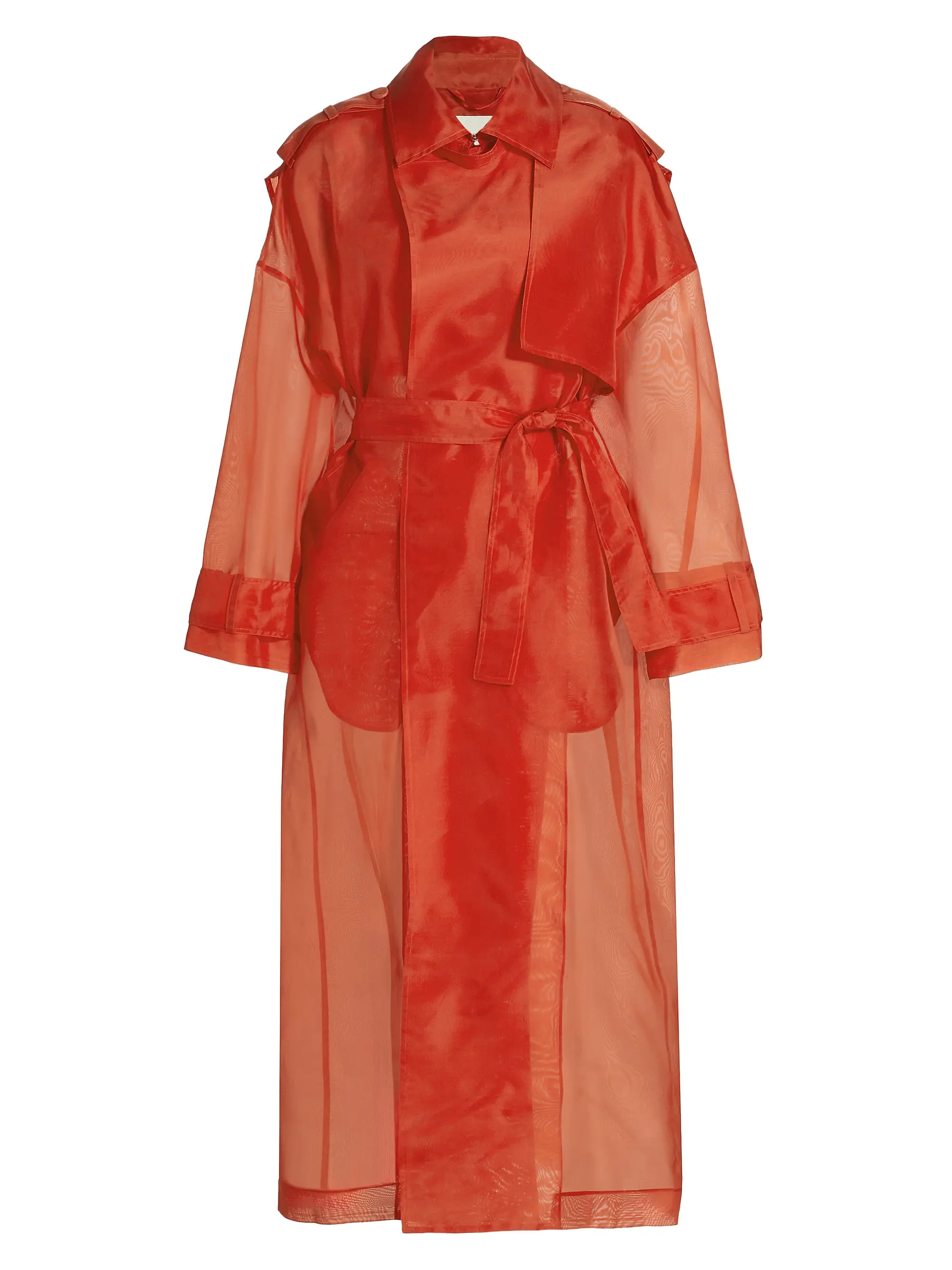 Silk Organza Belted Trench Coat | Saks Fifth Avenue
