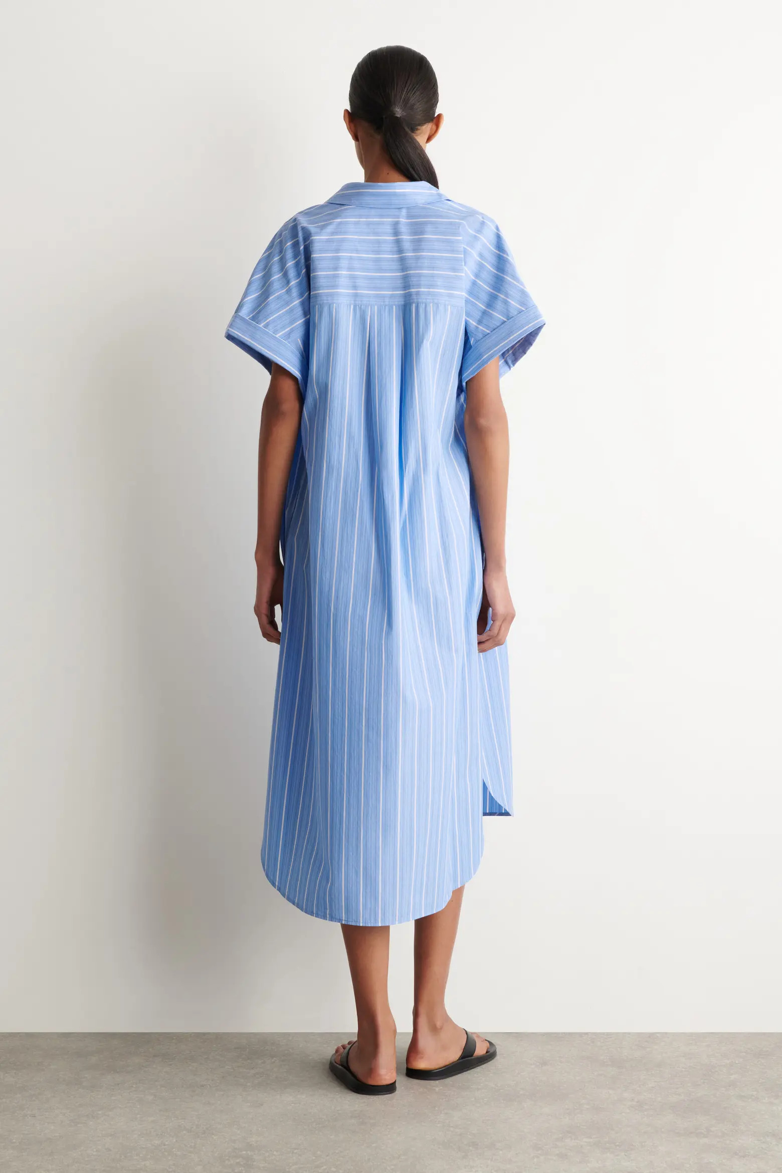 Striped Short-sleeved Cotton Shirt Dress (Women) | Nordstrom | Nordstrom