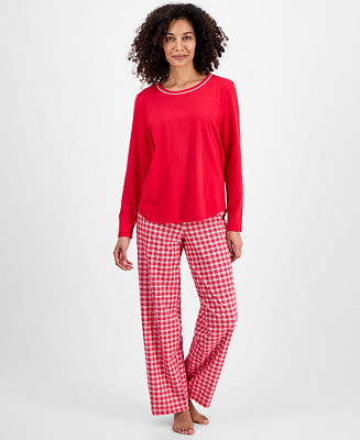 Charter Club Women's Long-Sleeve Jersey Pajama Set - Macy's | Macy's