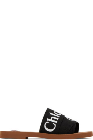 Black Woody Flat Mules | SSENSE