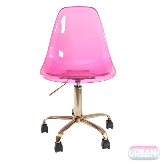 Mainstays Acrylic Rolling Office Chair, Purple, High Back, Adjustable Height | Walmart (US)