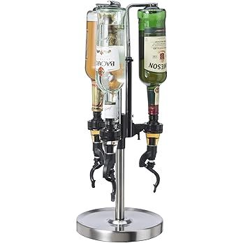 OGGI 3-Bottle Revolving Liquor Dispenser, Stainless Steel | Amazon (US)