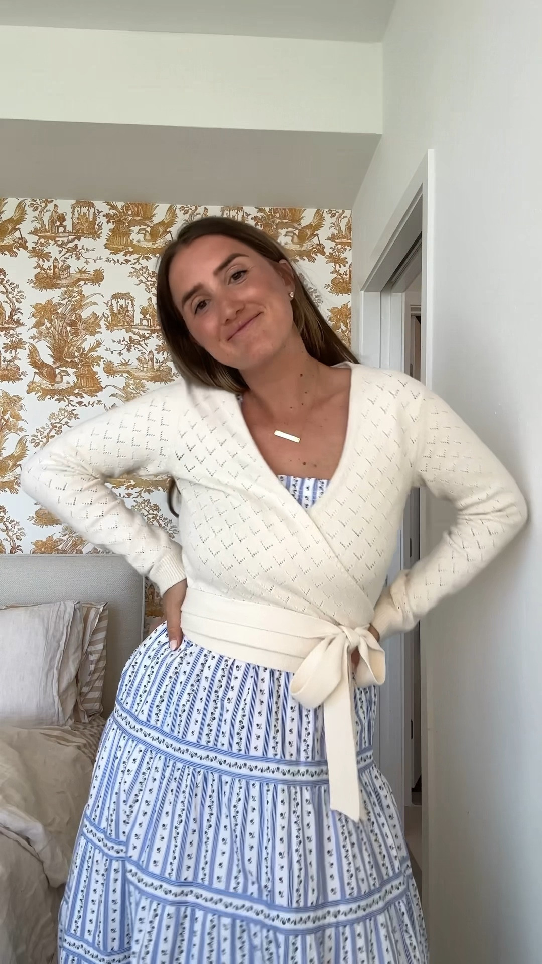 My Easter dress!! I’m wearing a size medium in the wrap and size extra small in the dress! I like to size down in my nap-style dresses from Hill House!

#LTKmomlife #LTKootd #LTKTall