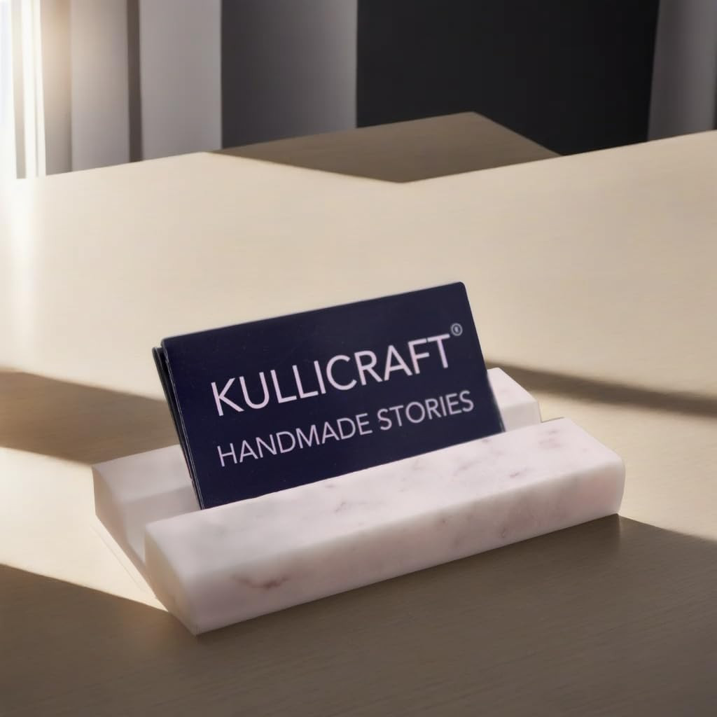 Business Card Holder for Desk - Business Card Display Holder - Made Of White Carrara Marble - Des... | Amazon (US)