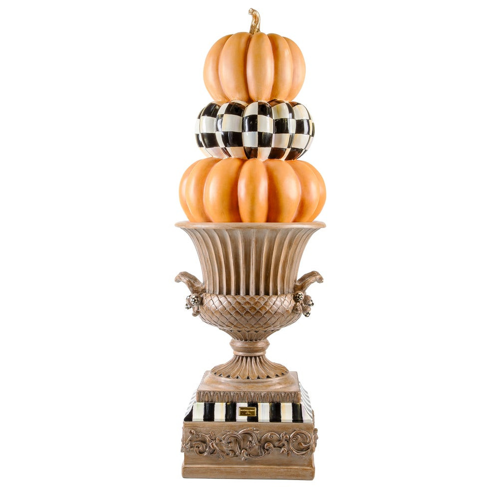 Fall On The Farm Stacked Pumpkin Trophy Urn | MacKenzie-Childs