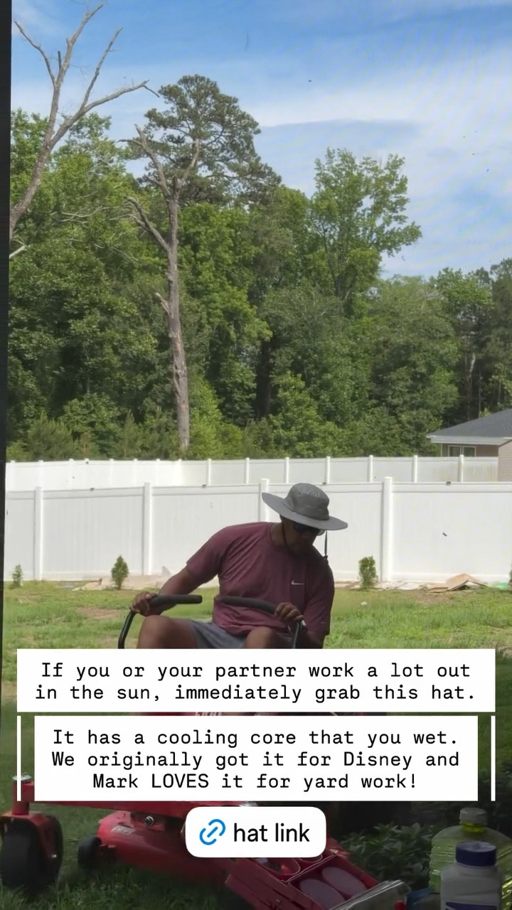 If you or your partner work a lot out in the sun, immediately grab this hat. 

It has a cooling core that you wet.
We originally got it for Disney and Mark LOVES it for yard work!