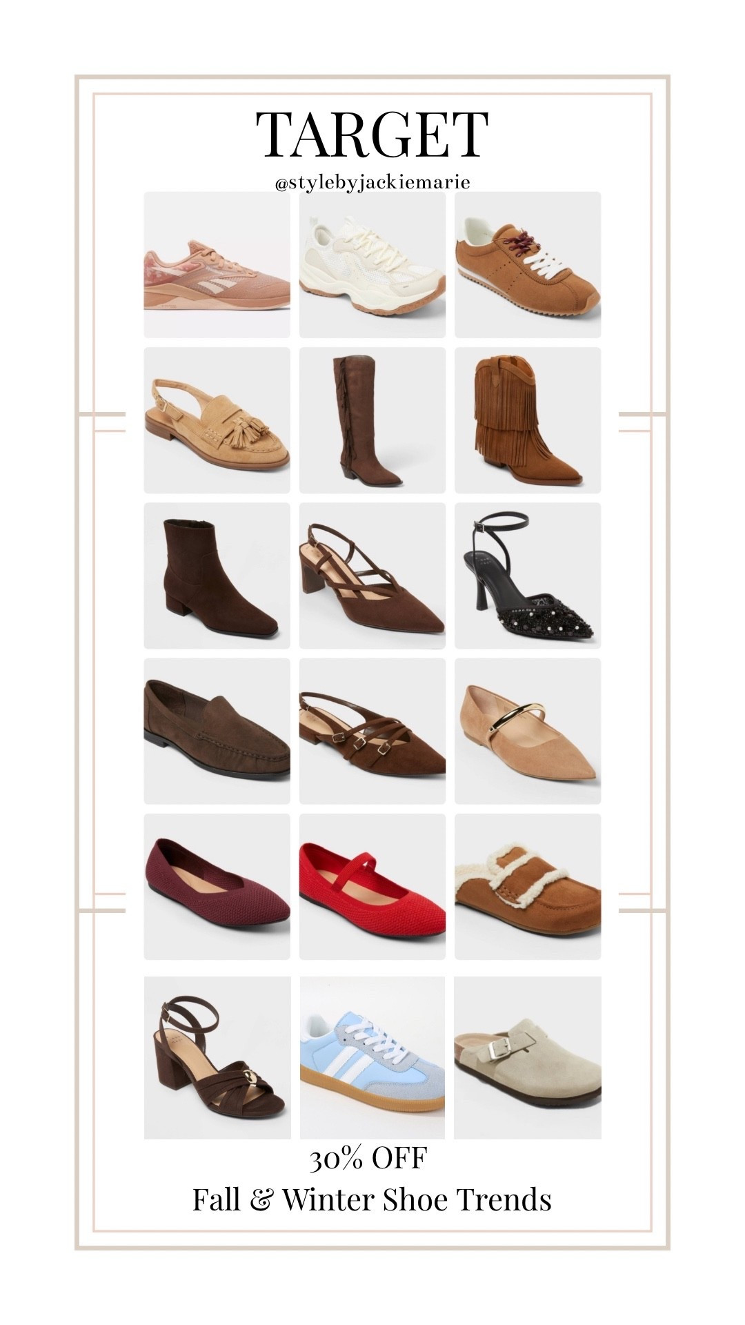 Fall & Winter Shoe Trend- 30% off at Target! Designer lookalikes and more! 

Trending shoes, fall styles, winter shoes, 

#LTKFindsUnder50 #LTKShoeCrush #LTKStyleTip