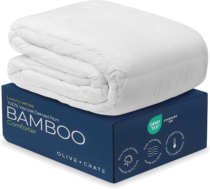 Olive + Crate Cooling Down Alternative Comforter - Hypoallergenic Queen Size Duvet Insert Lightwe... | Amazon (US)