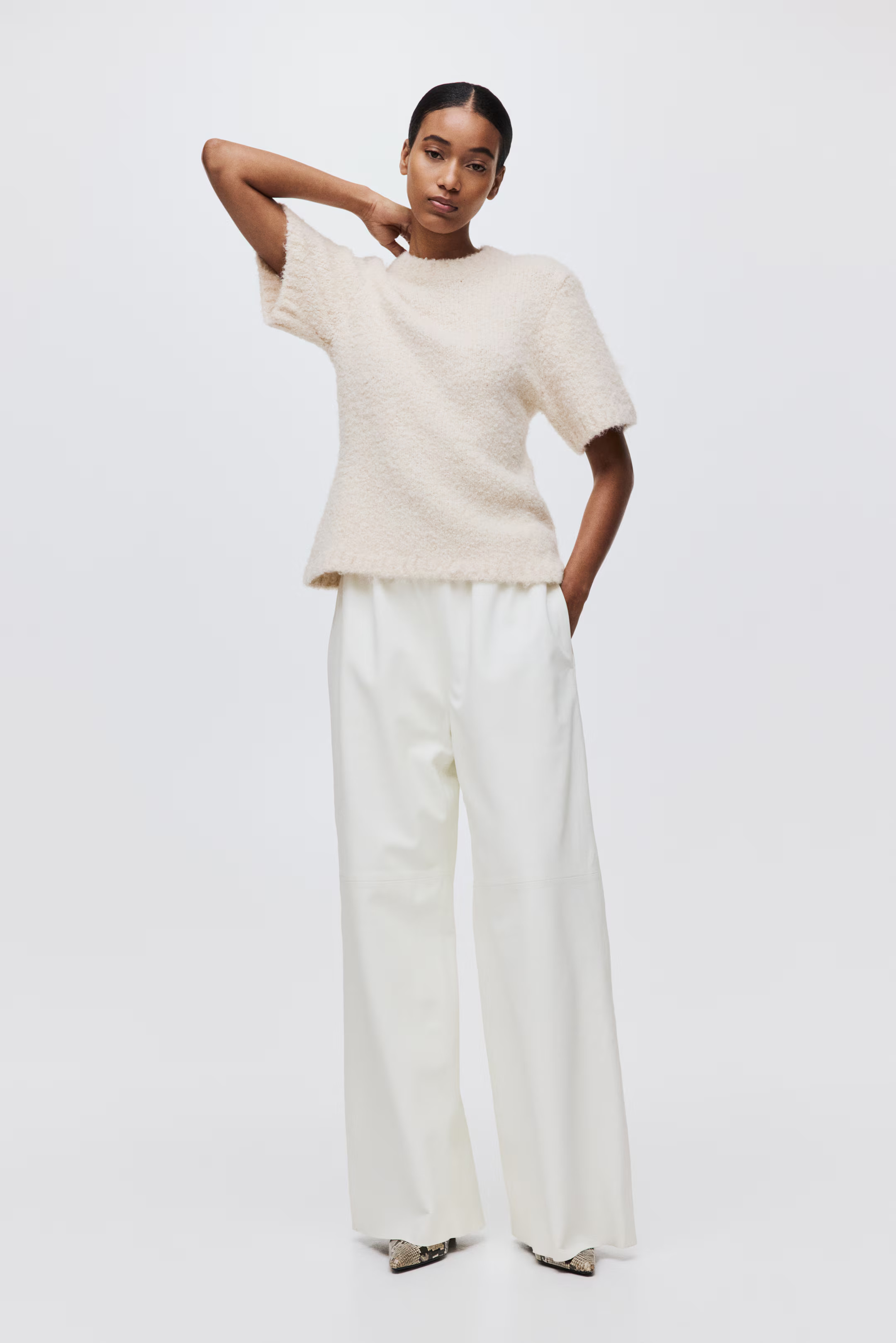 Bouclé-knit T-shirt | H&M (UK, MY, IN, SG, PH, TW, HK)