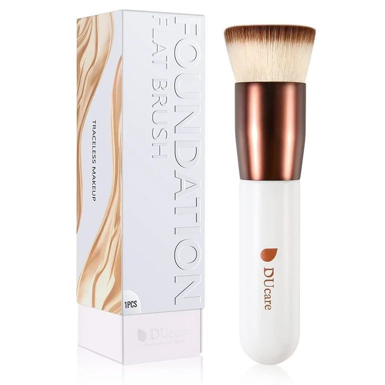 Foundation Brush, DUcare Flat Top Kabuki Makeup Brushes for Liquid Cream Powder, Rose Golden/Whit... | Walmart (US)