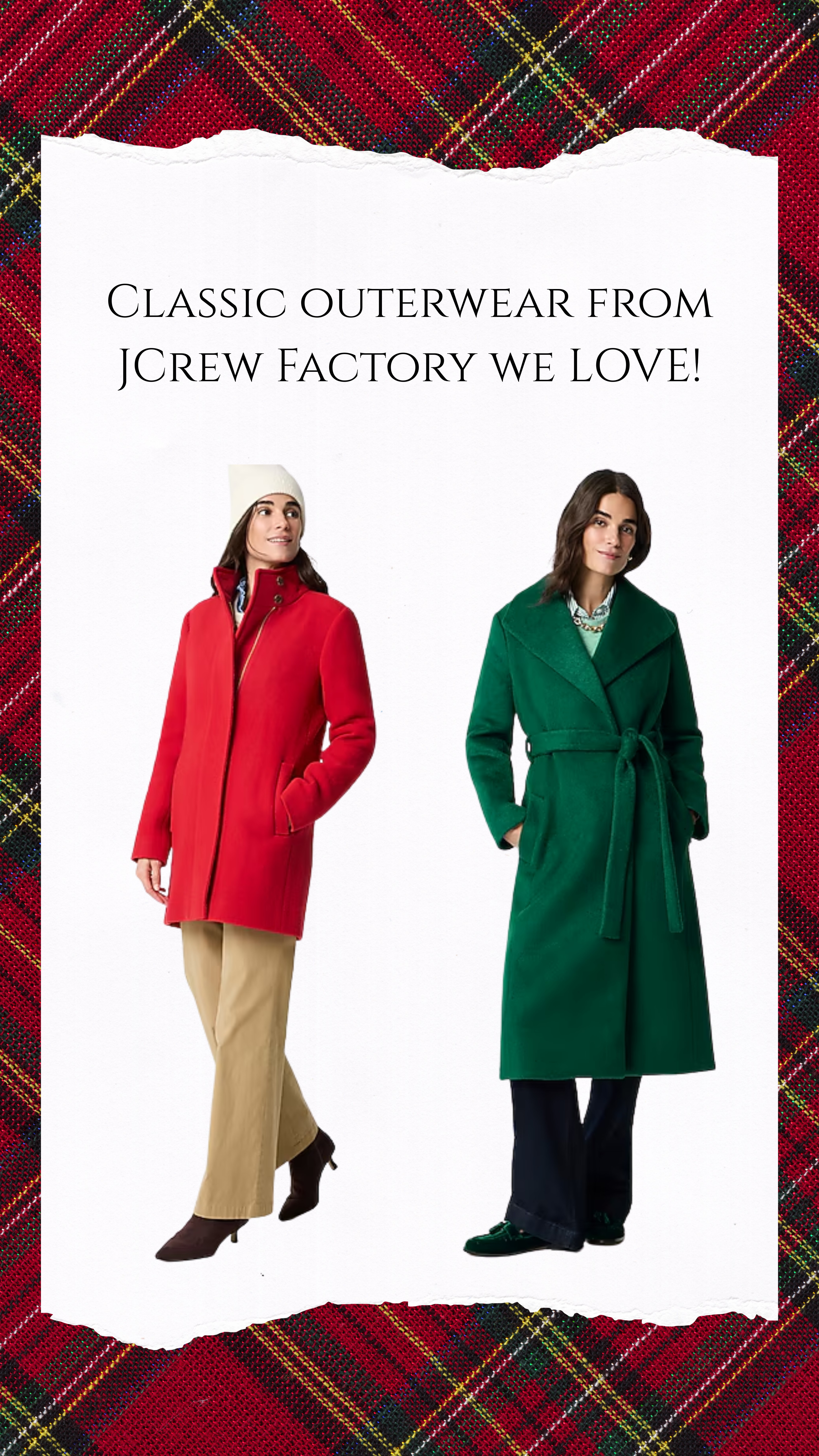 LADIES - Julie has both of these coats from J Crew Factory - they are on SALE and they are so perfect for the holidays! So if you're needing something to really elevate your party outfit - make it easy and just buy one. Would make a beautiful gift for YOURSELF or for someone special:)  

 #LTKHoliday #LTKSaleAlert #LTKWorkwear