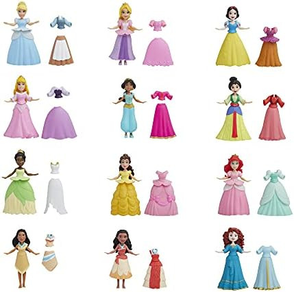 Disney Princess Secret Styles Royal Ball Collection, 12 Disney Princess Small Dolls with Dresses,... | Amazon (US)