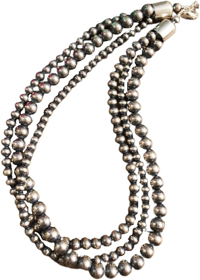 16" 3 Strand "Navajo Style" Sterling Pearls | Amazon (US)