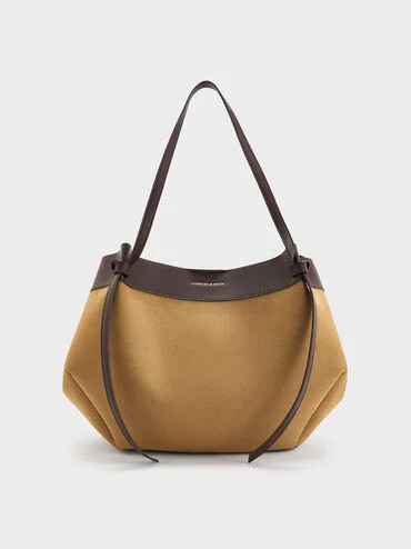Sahara Sand Large Calla Suede Tote Bag | CHARLES & KEITH | Charles & Keith EU