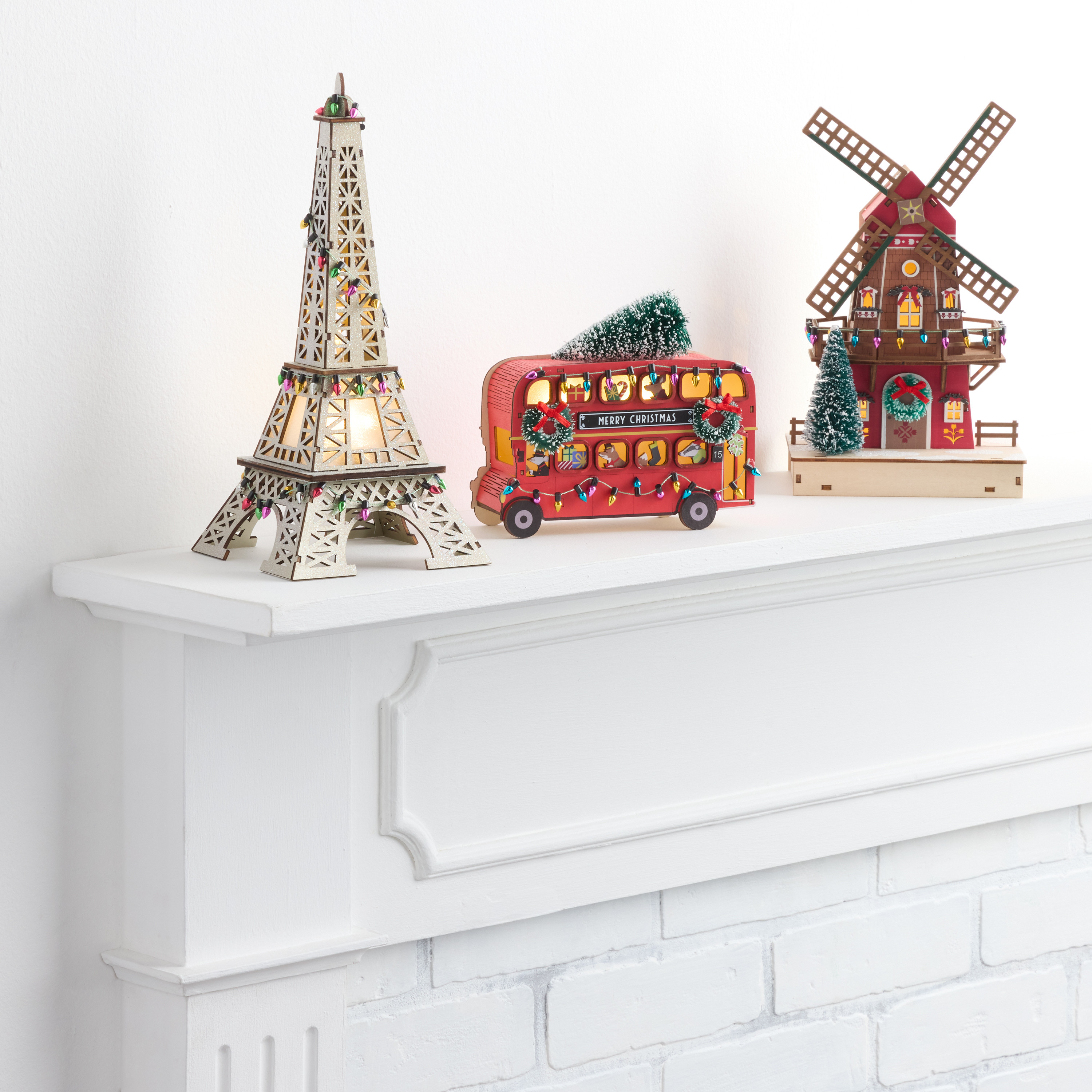Laser Cut Wood Global Icons LED Light Up Decor Collection | World Market