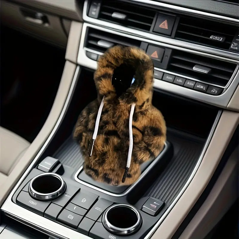 Fashion Brown Plush Car Gear Shift Knob Cover with Hoodie, Universal Fit Polyester Fiber Auto Int... | Temu Affiliate Program