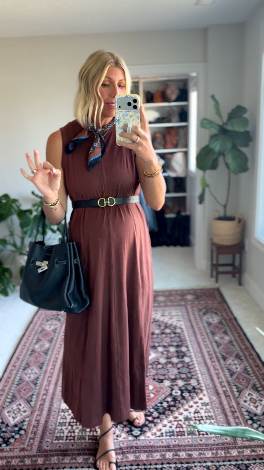 Easy ideas to elevate a basic cotton maxi dress: add a belt. Play with a scarf (we’re on the neck floor around the waist or on your handbag. ￼
Use the sandwich method to pair your shoes with your bag to add an elevated touch to a basic dress. ￼

#LTKdayinmylife #LTKgrwm #LTKOver40