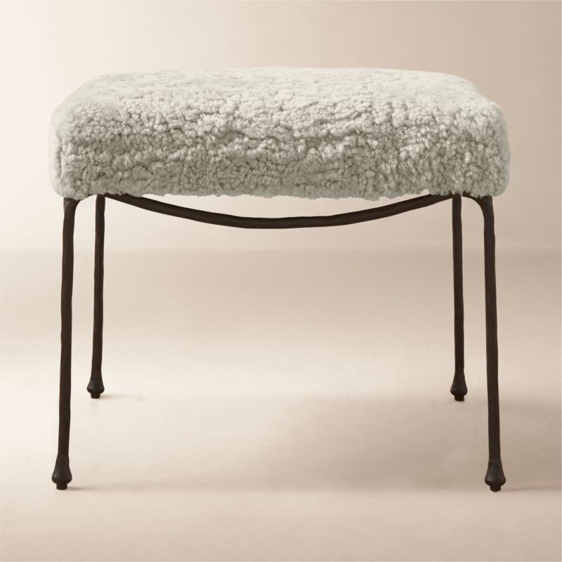 Journey Warm White Shearling Stool + Reviews | CB2 | CB2