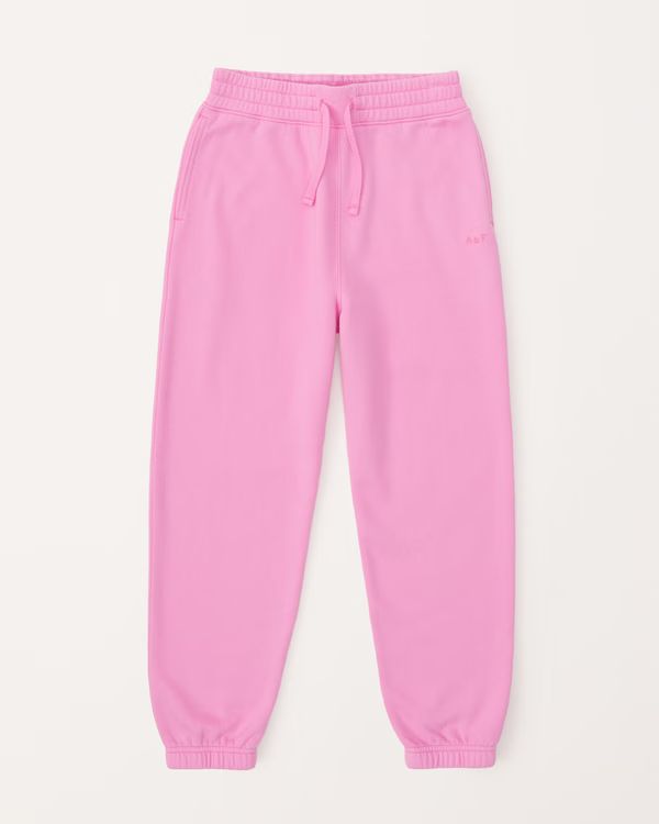 girls essential sunday logo fleece sweatpants | girls bottoms | Abercrombie.com | Abercrombie & Fitch (US)