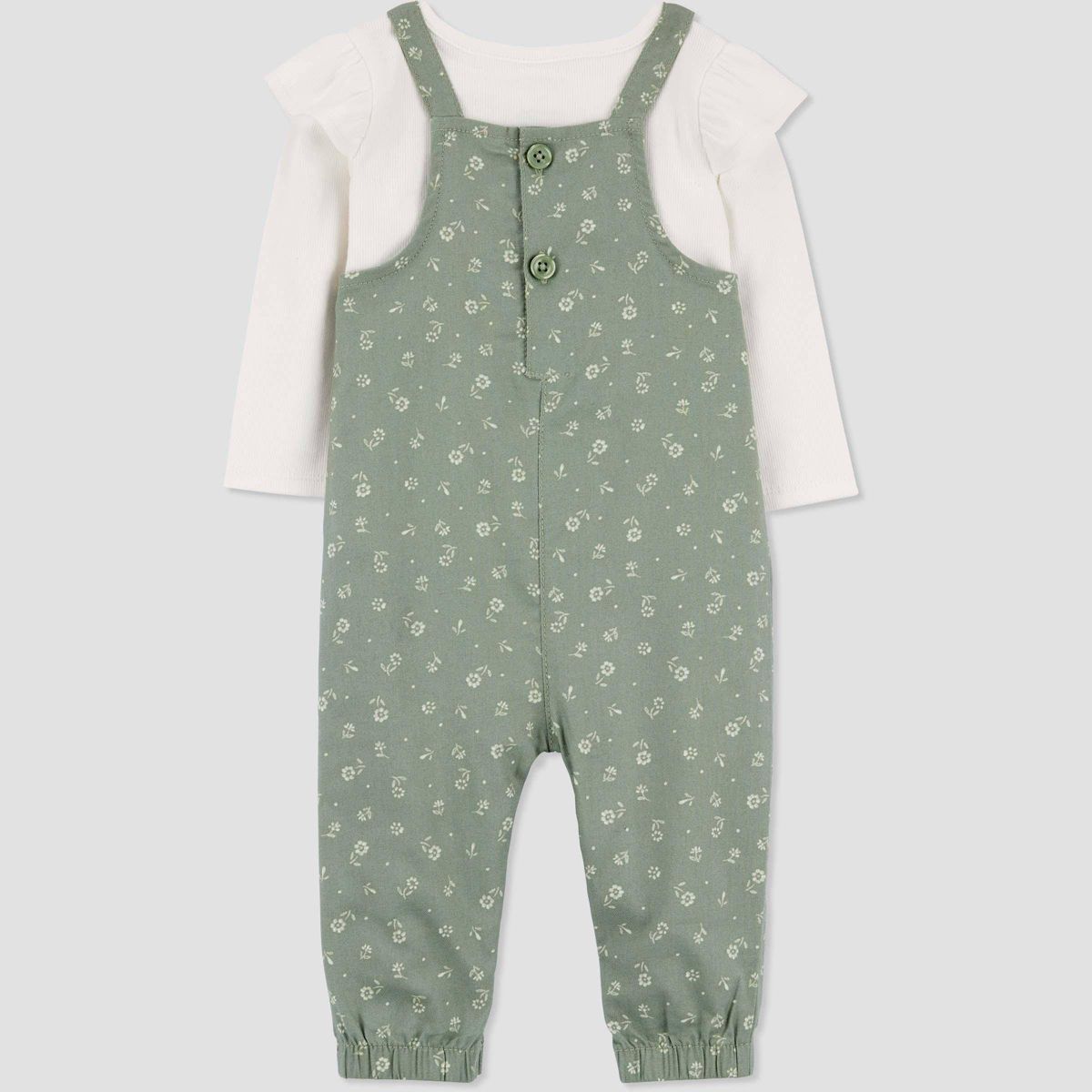 Carter's Just One You® Baby Girls' Floral Top & Overalls Set - Green/Ivory | Target