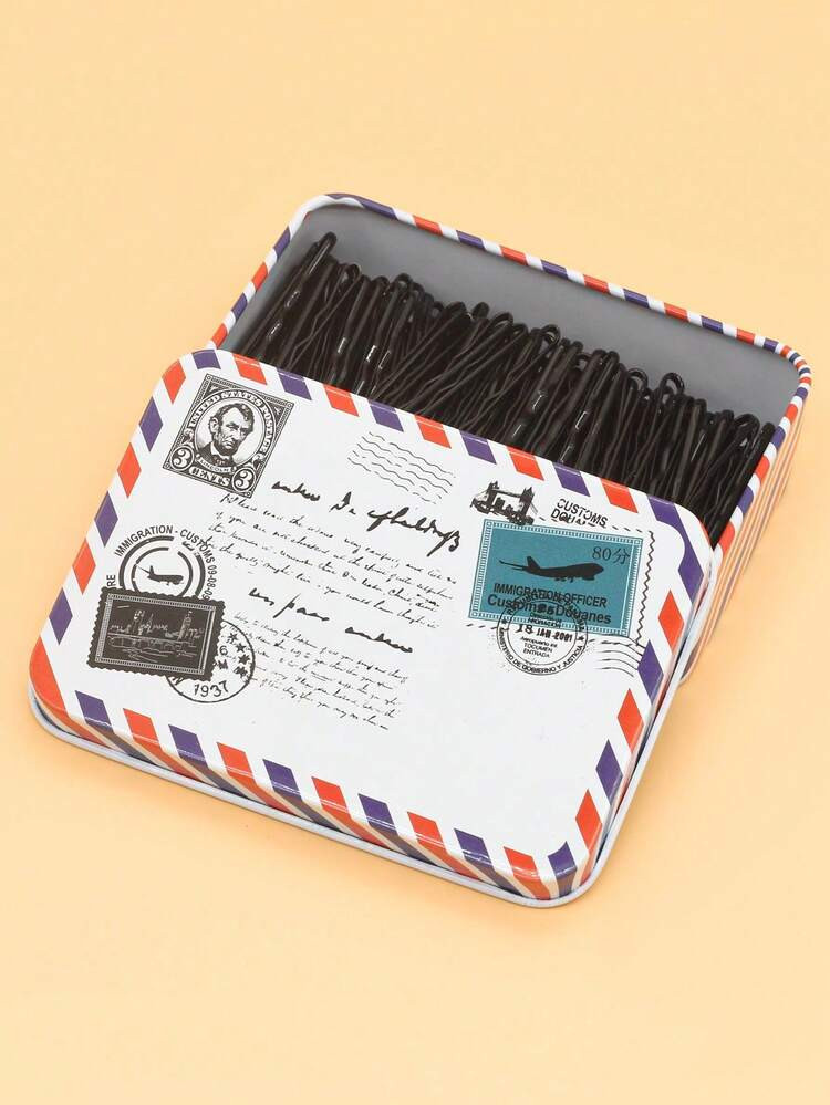 100pcs/Box Women's Hair Clip Basic Wave Styling, Classic Black T-Shape Design, Suitable For Daily Use Claw Clips Hair Claws Hair Barrettes, School Stuff, Bobby Pins, Set, Hair Accessories, Head Accesssories | SHEIN