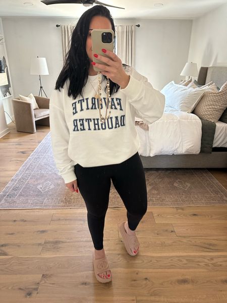 I bought this sweatshirt for myself but told my sister that our mom bought it for me 😂. I did tell her I was kidding later. Wearing a size large but could have done a medium. Shoes fit TTS. 

#LTKcurves #LTKfit #LTKshoecrush