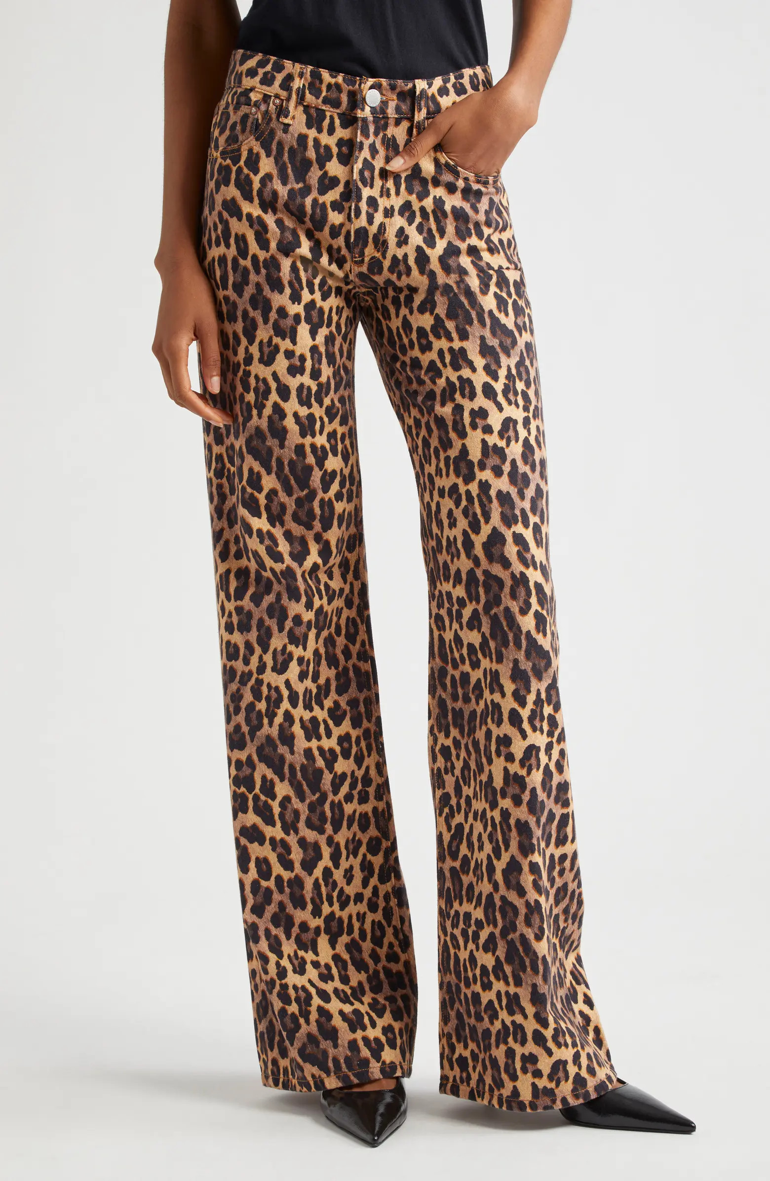 Print High Waist Flare Jeans | Nordstrom