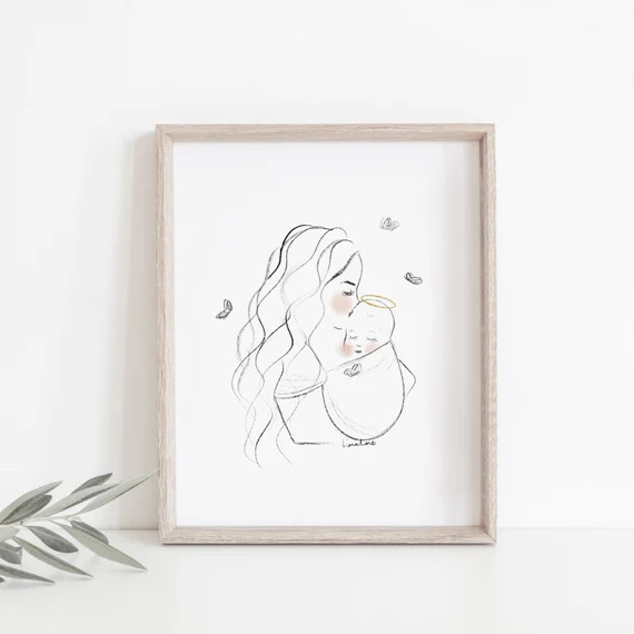 Angel Baby and Butterflies, Printable Artwork, Instant Download | Etsy (US)