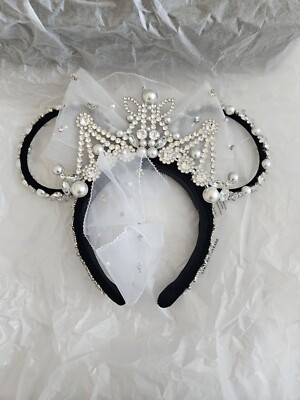 Vera Wang Disney Parks Minnie Mickey Ears Crystal Tiara Headband Limited Ed | eBay US