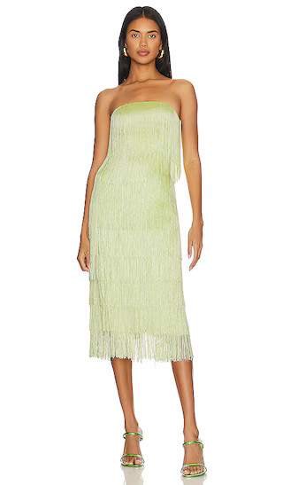 X Revolve Marquise Fringe Midi Dress in Honeydew | Revolve Clothing (Global)
