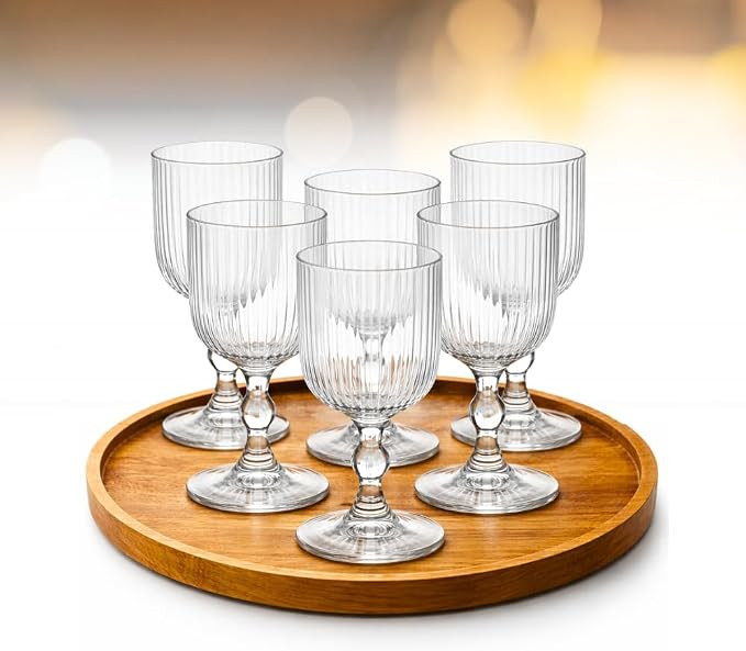 Jogo com 6 Taças de Vidro Canelado 380ml Elegante Design Resistente Ideal para Suco Água Refrig... | Amazon (BR)