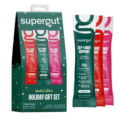 Supergut Holiday GLP-1 Daily Support Prebiotic Fiber Powder Stick Packs - Variety Pack - 3ct | Target