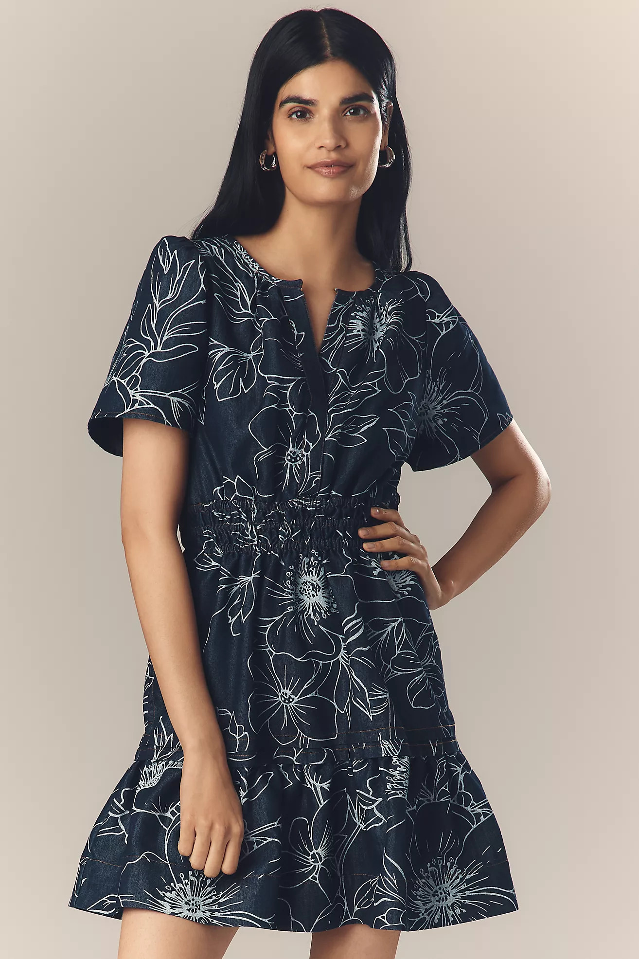 The Somerset Denim Mini Dress | Anthropologie (US)