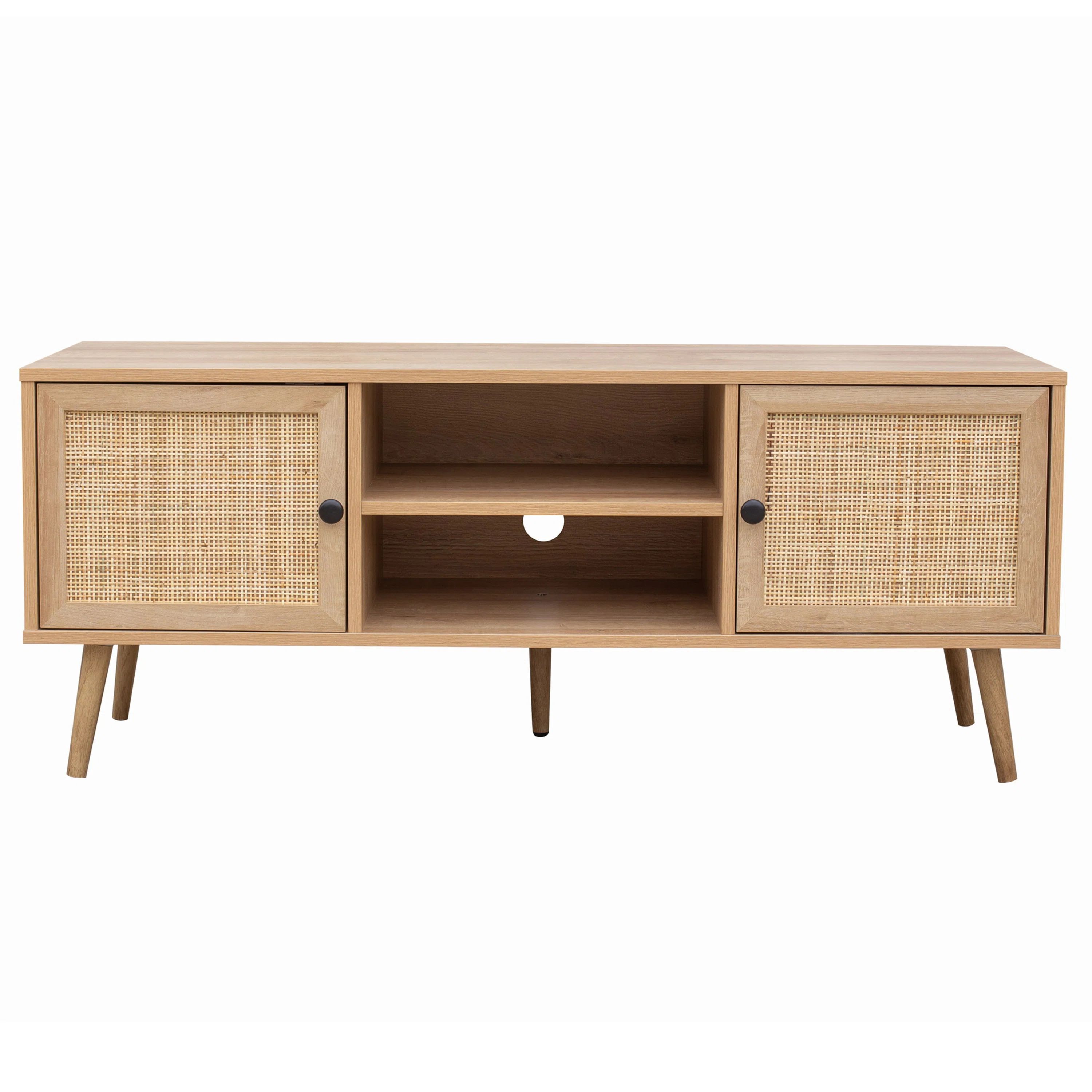 Presley Rattan Storage Media Console for TVs up to 59" | Wayfair North America