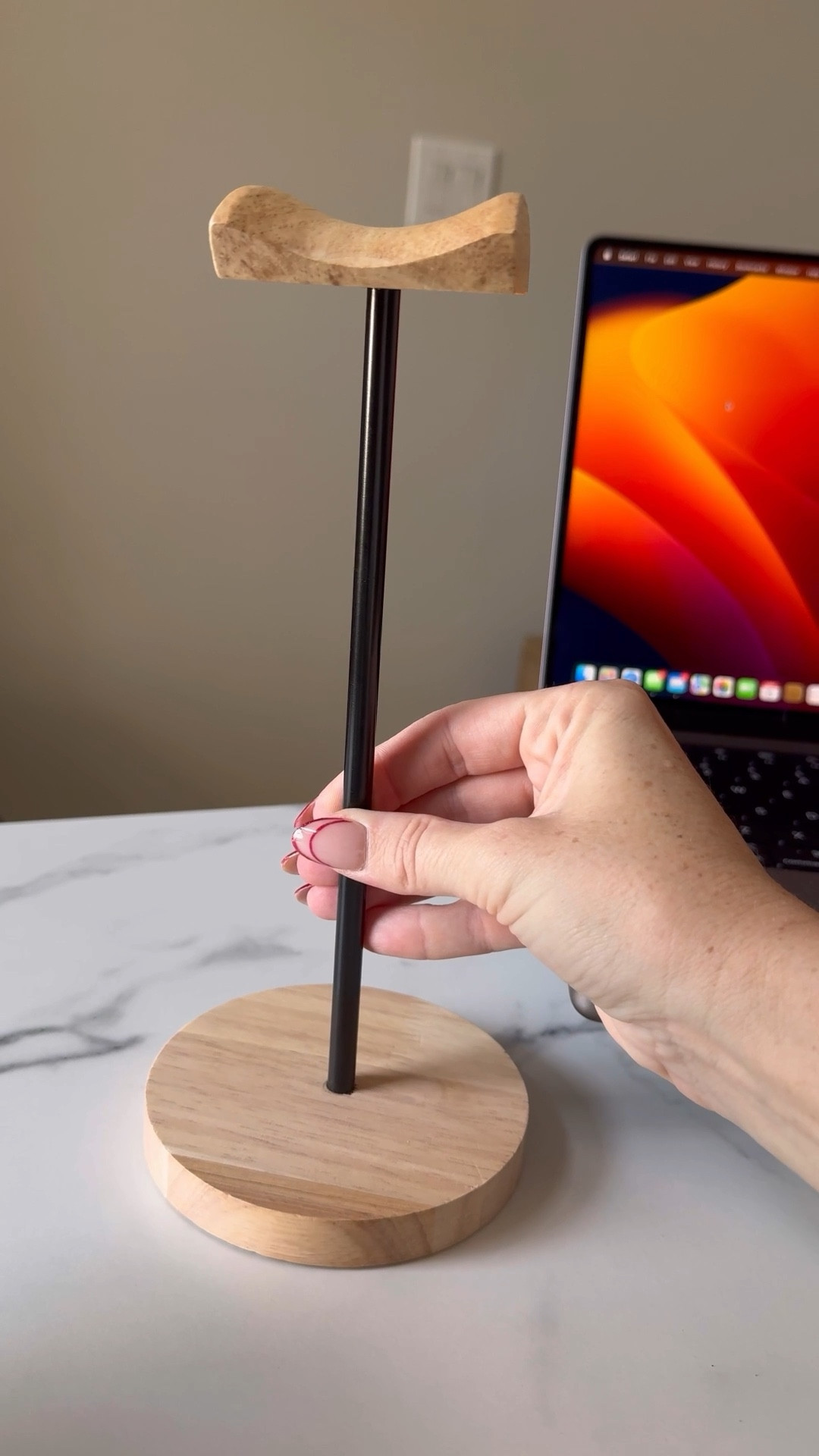 Headphone Stand Nature Wood & Aluminum Headset Hanger Mount Hook Gaming Holder Desktop Earphone Artful Functional Craftmanship Stand for All Headsets with Solid Wooden Base #office #officefinds 

#LTKhome