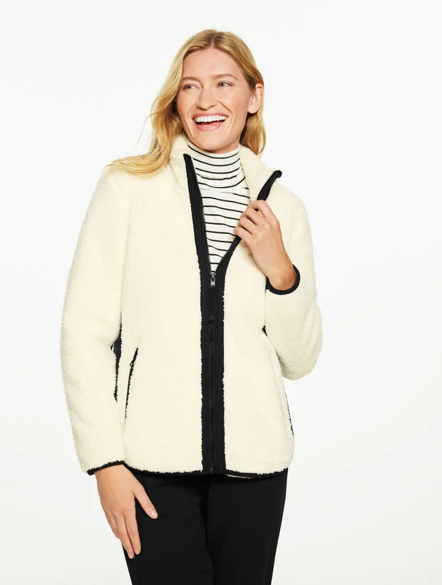 Cozy Sherpa Jacket - Colorblock | Talbots