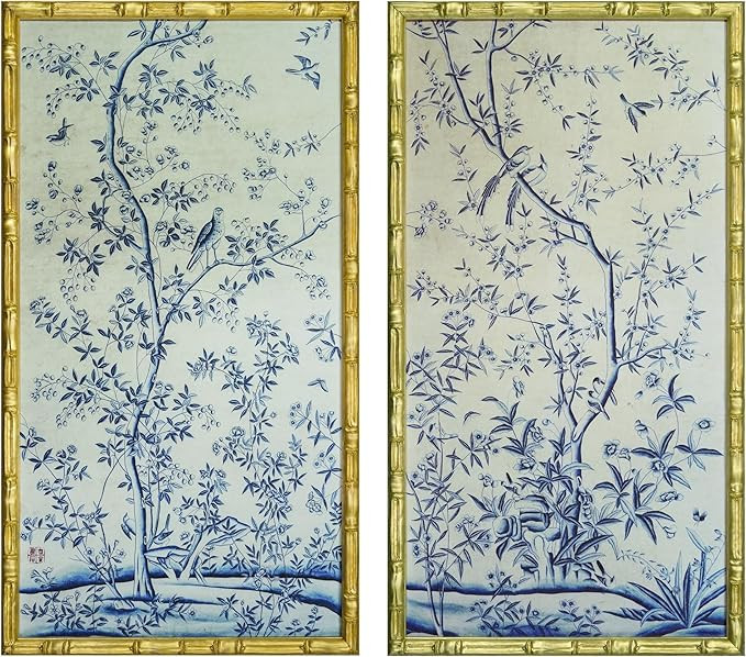 HongFengtang Chinese Rice Paper Print China Flower And Bird Bamboo Frame 19.5 X 35.8 Inches (BRIG... | Amazon (US)