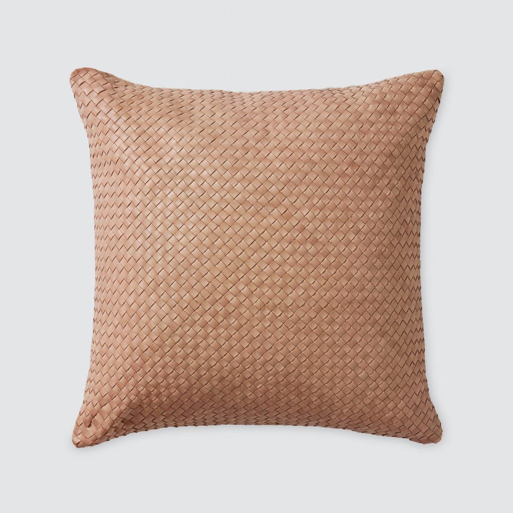 Dhara Leather Square Pillow | Sustainable Modern Handcrafted in India   – The Citizenry | The Citizenry