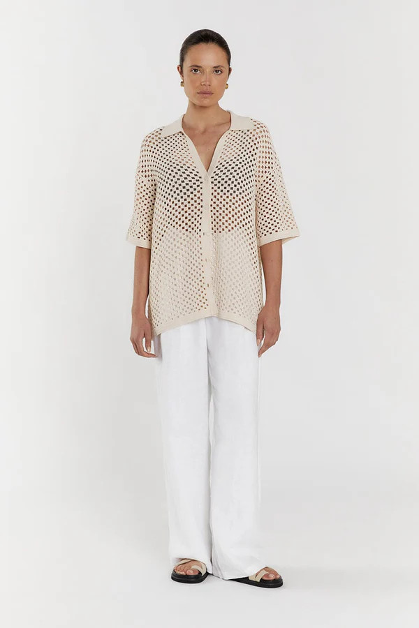 SONNY NATURAL CROCHET SHIRT | DISSH