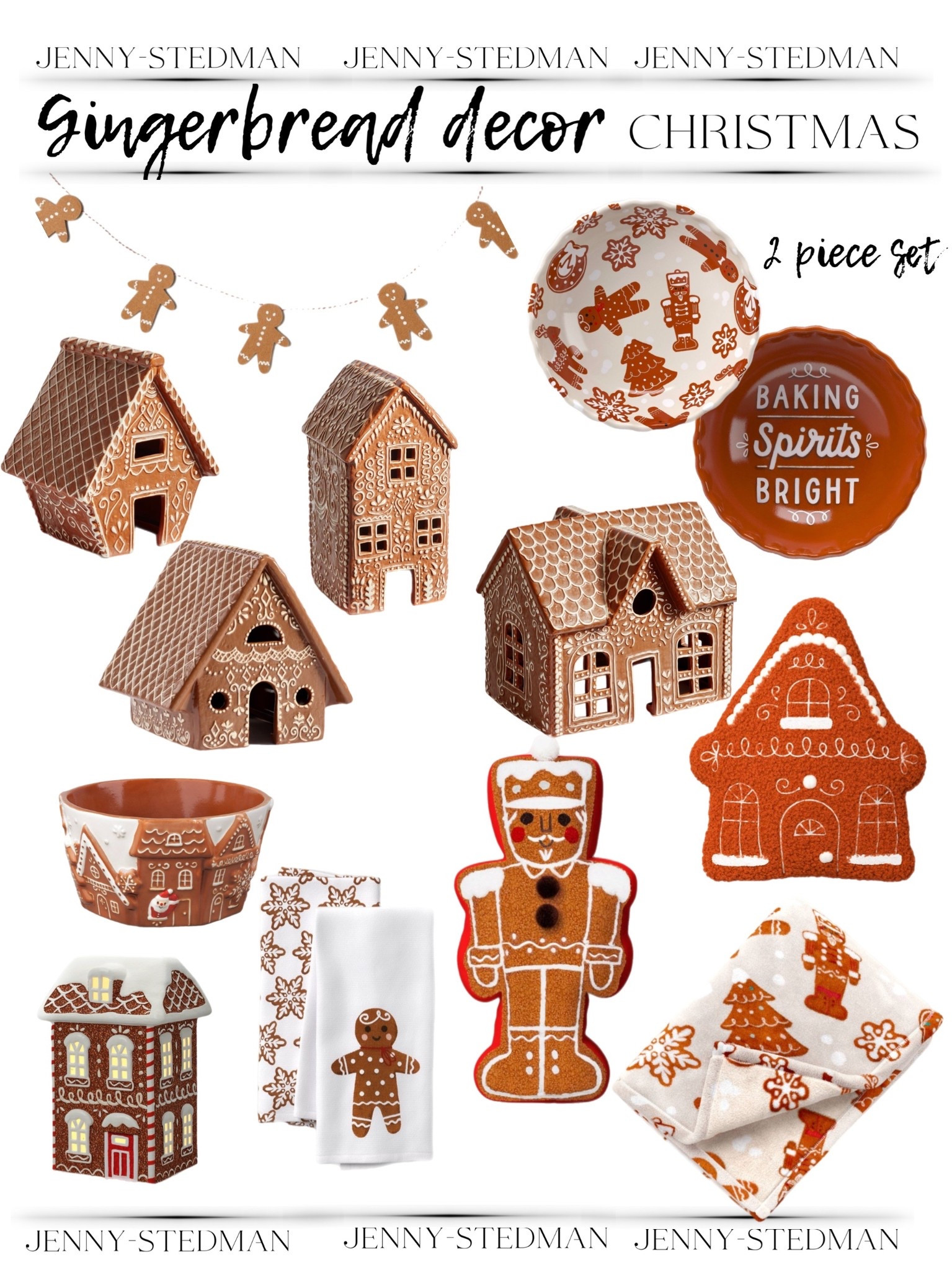 Christmas gingerbread home decor. The perfect center pieces for your tables, plus blankets and pillows to make your couches look inviting and cozy.

#LTKSeasonal #LTKSaleAlert #LTKHoliday