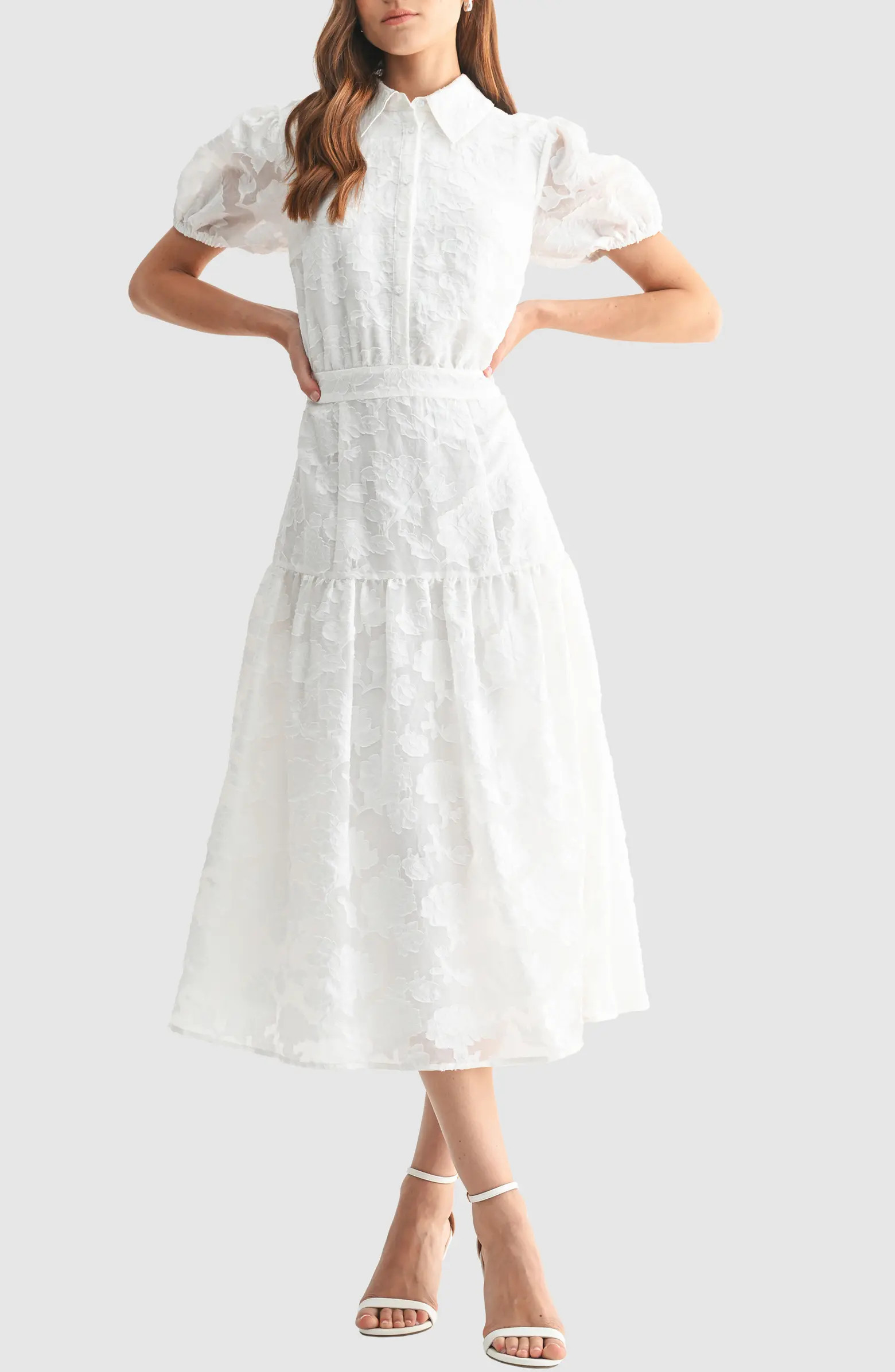 Floral Jacquard Shirtdress | Nordstrom