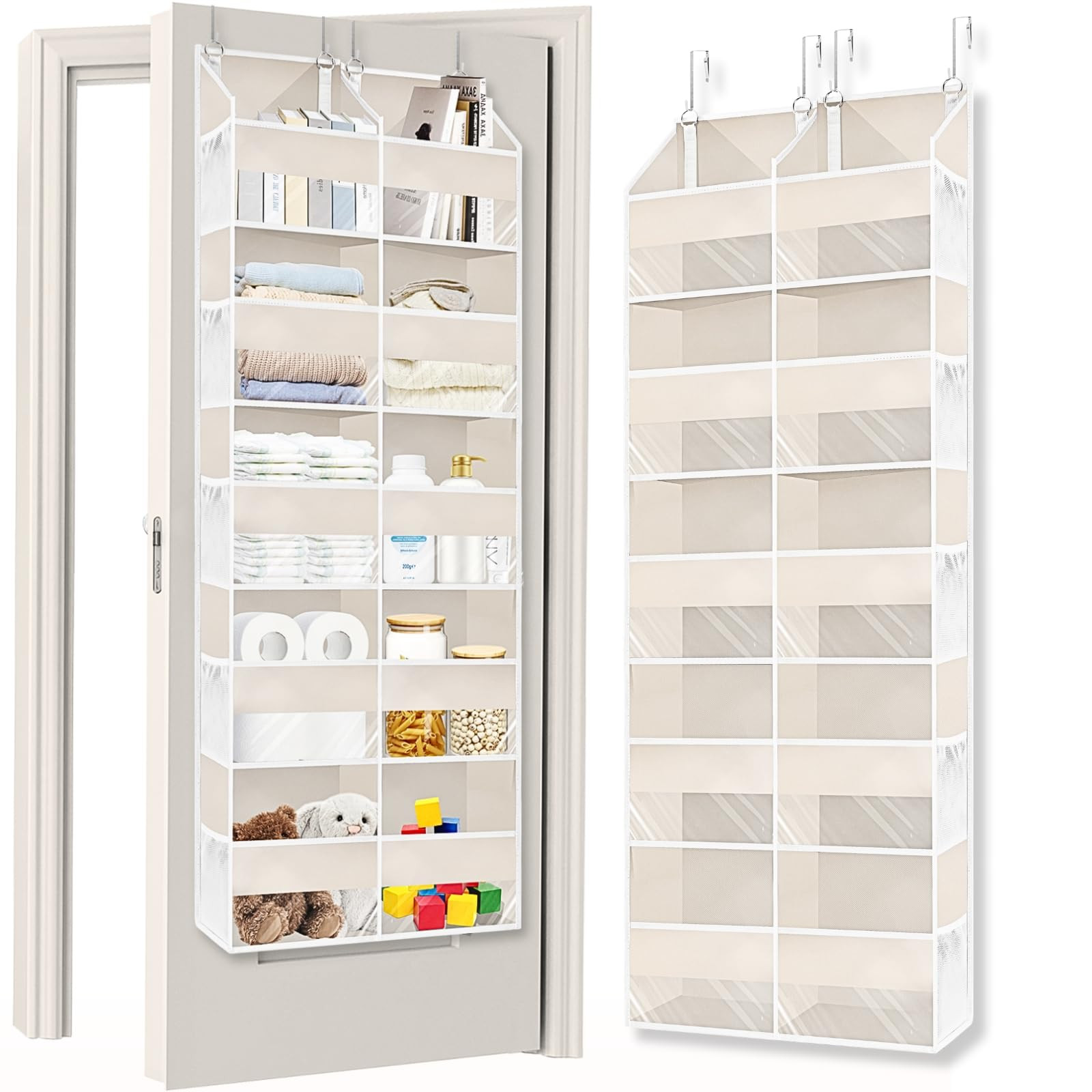 Over the Door Organizer 5 Tiers,Extra Large Behind Door Storage of 10 Compartments,80 lbs Weight ... | Amazon (US)