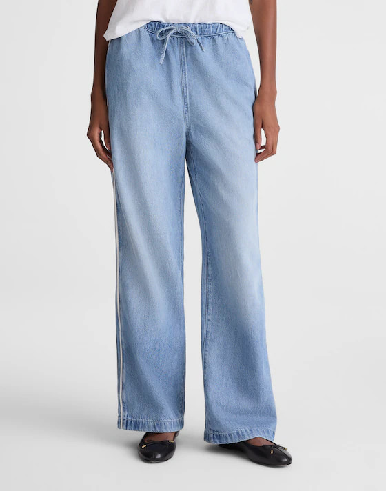Pull-On Track Pants in Airy Denim | Madewell