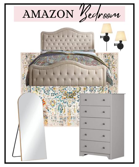 Bedroom furniture, bed frame, wall lamps, wall scones, floor mirror, dresser, area rug 

#LTKHome #LTKStyleTip #LTKSeasonal
