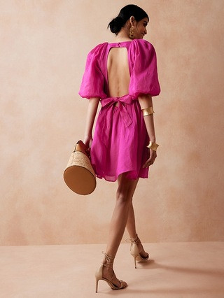 Ramie Open-Back Dress | Banana Republic (US)